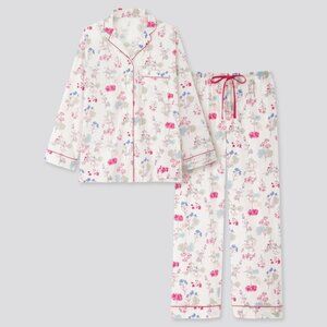 Uniqlo long-sleeve floral pajama set XS
